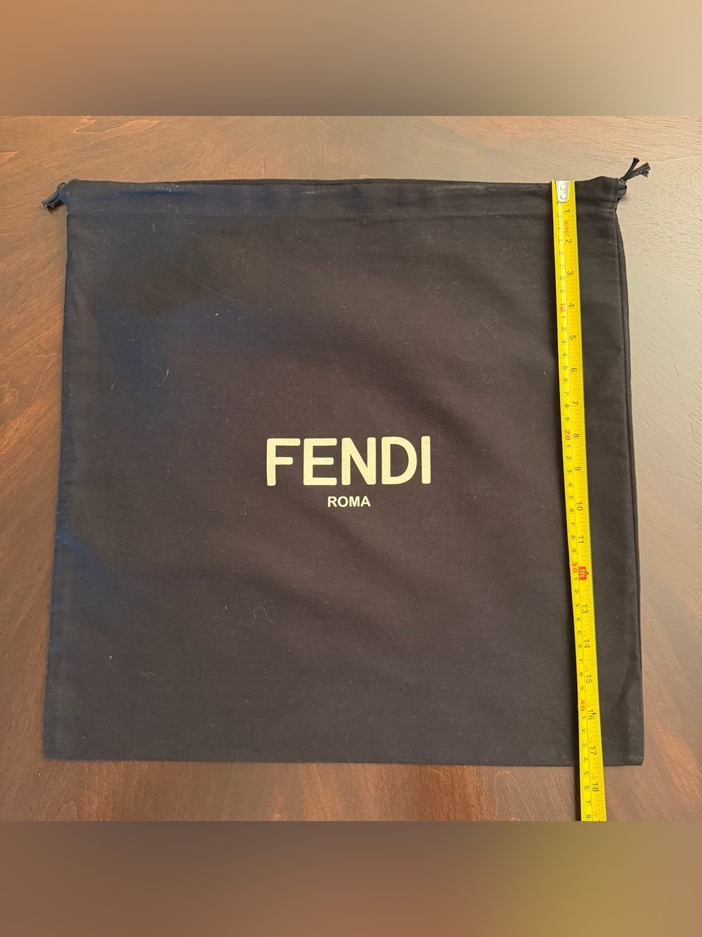 FENDI Black Dust Bag with Logo 17” x 17”